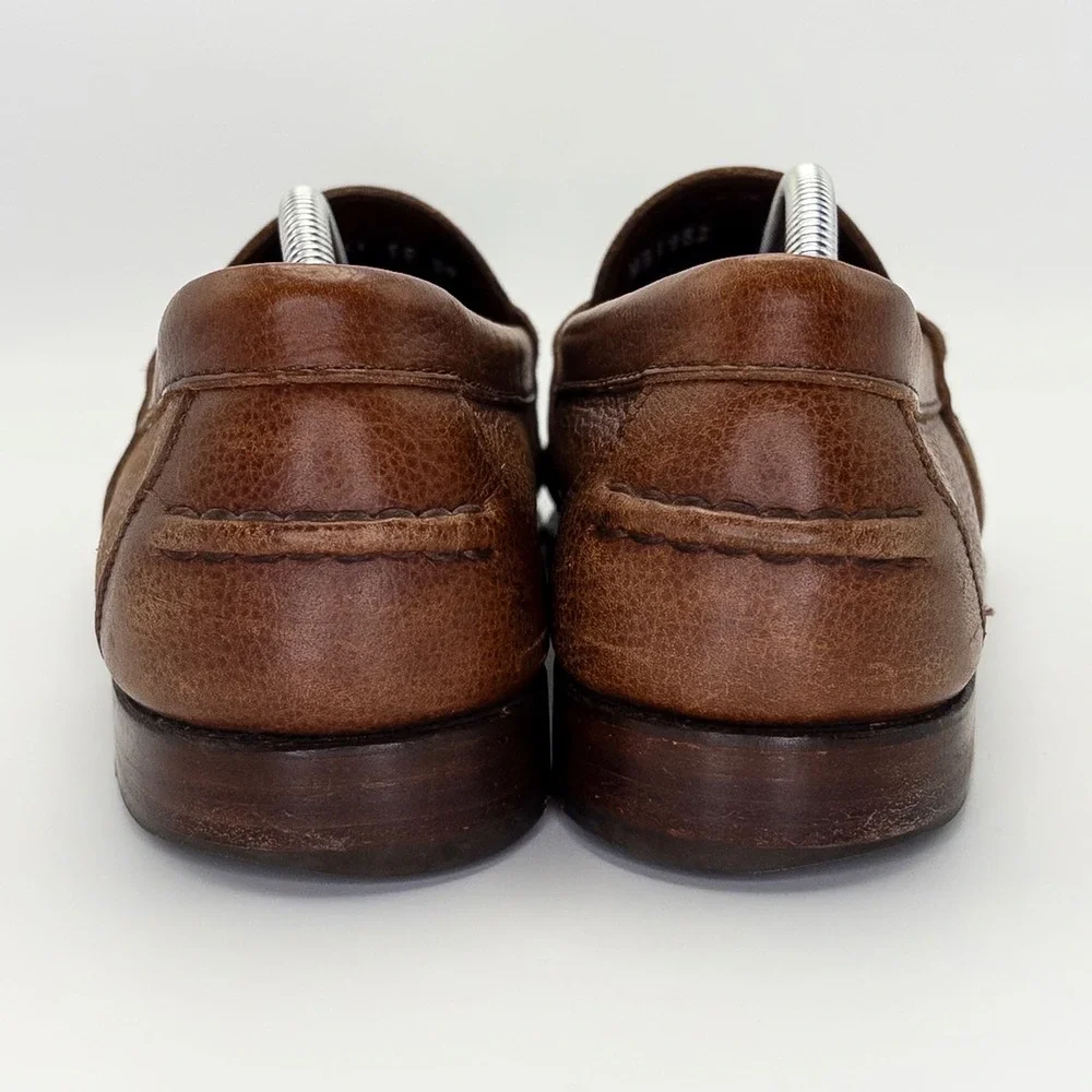 Polo Ralph Lauren Men's 11 EE Leather Penny Loafers Brown Made in Mexico Wide